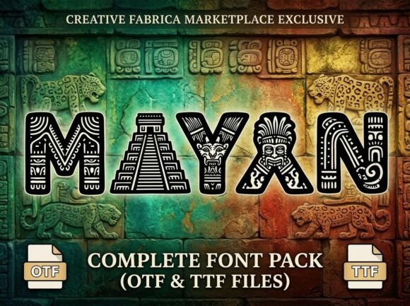 Mayan: A Decorative Display Font for Bold Visual Statements